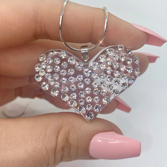 Acrylic Crystal Necklace Embellished With Genuine “European Crystals” - Picture 4 of 11